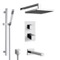 Thermostatic Tub and Shower Faucet Set with Handheld and Rain Shower Head